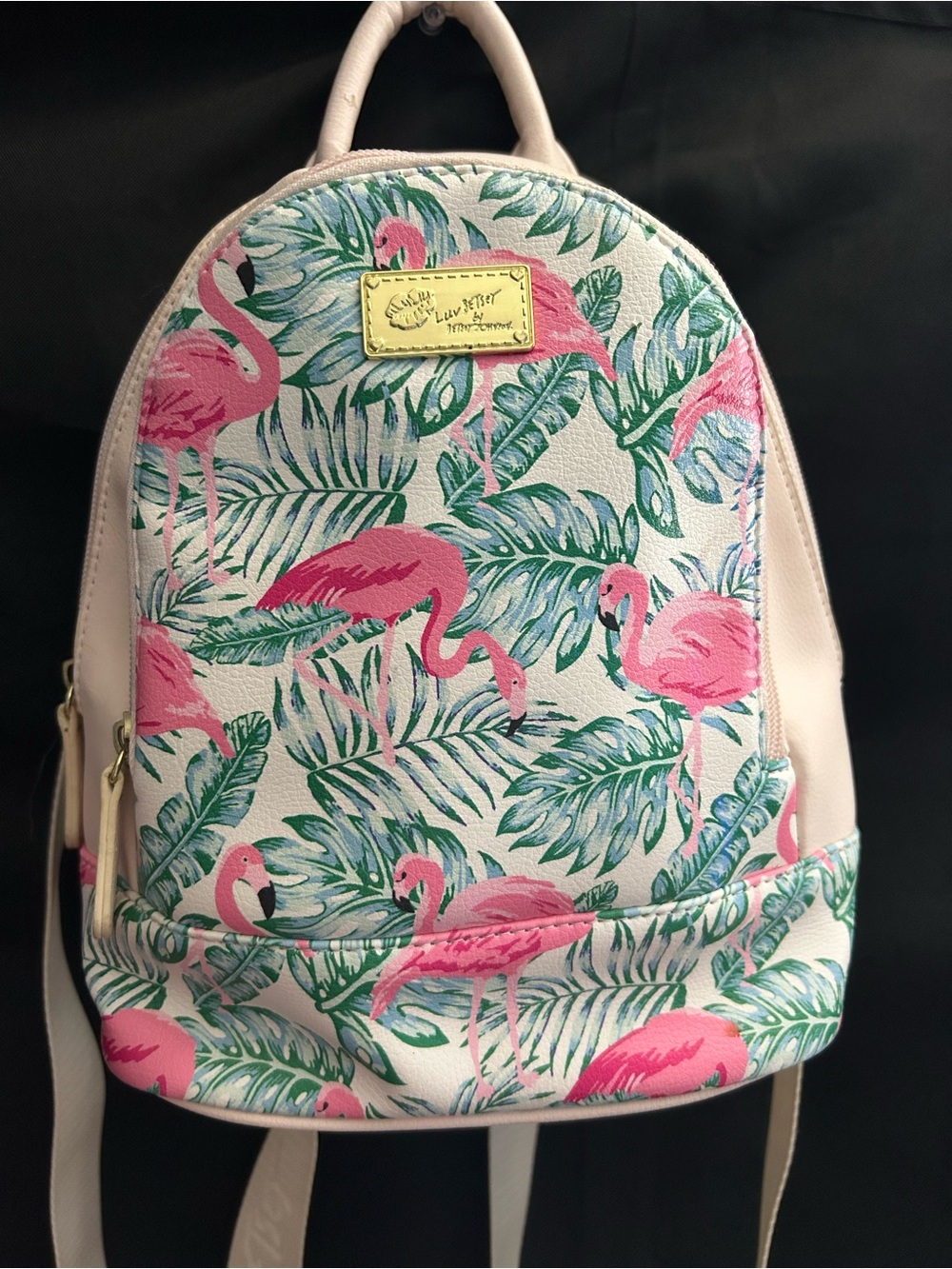 Betsey Johnson Pink Flamingo Print Mini Backpack